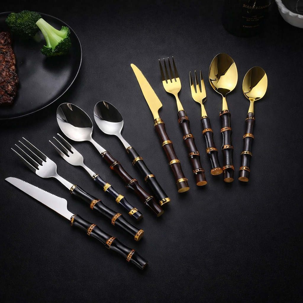 Monaco Bamboo Flatware, five-piece set