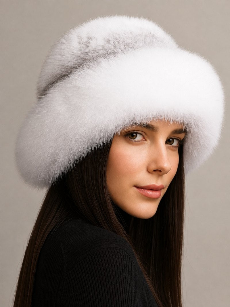 Mink beanie, worn