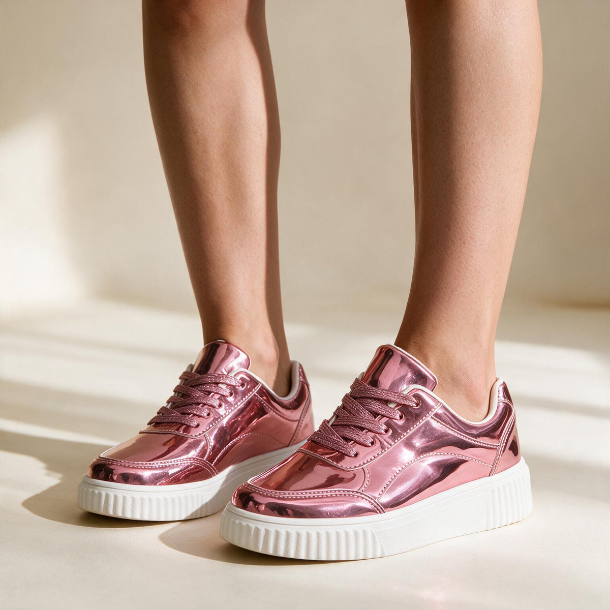 Stoneridge Elara pink platform sneakers worn