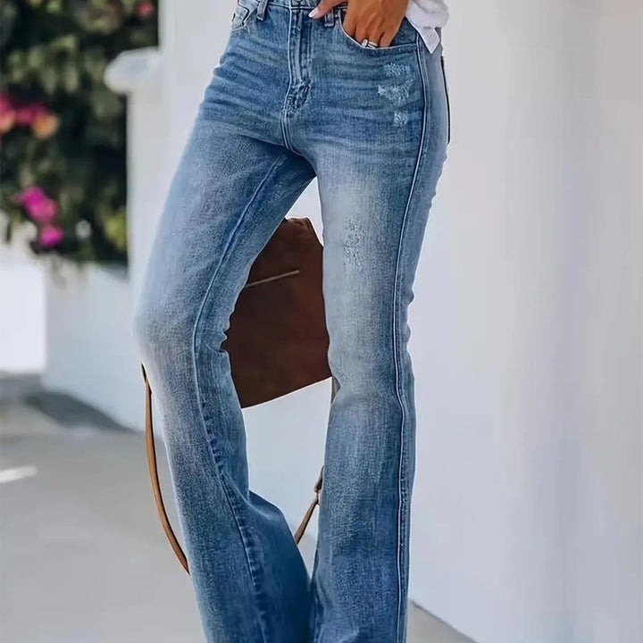 [Chic Flare Jeans] Stretch Denim High Waisted Flare Jeans | Retro, Leg-Lengthening, Effortless European Chic Style!