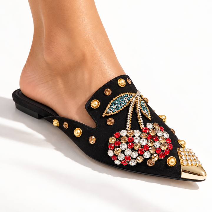 Sienna Crystal Cherry Mules