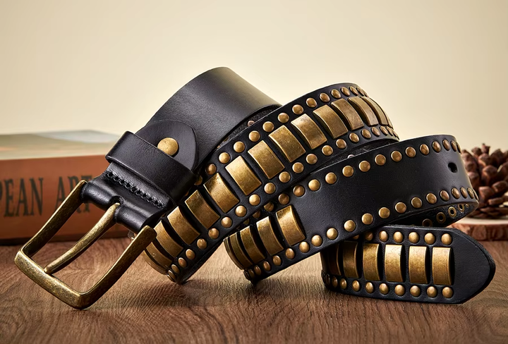 Ironstud Leather Belt