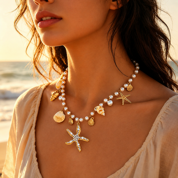 Marisol Pearl Starfish Necklace