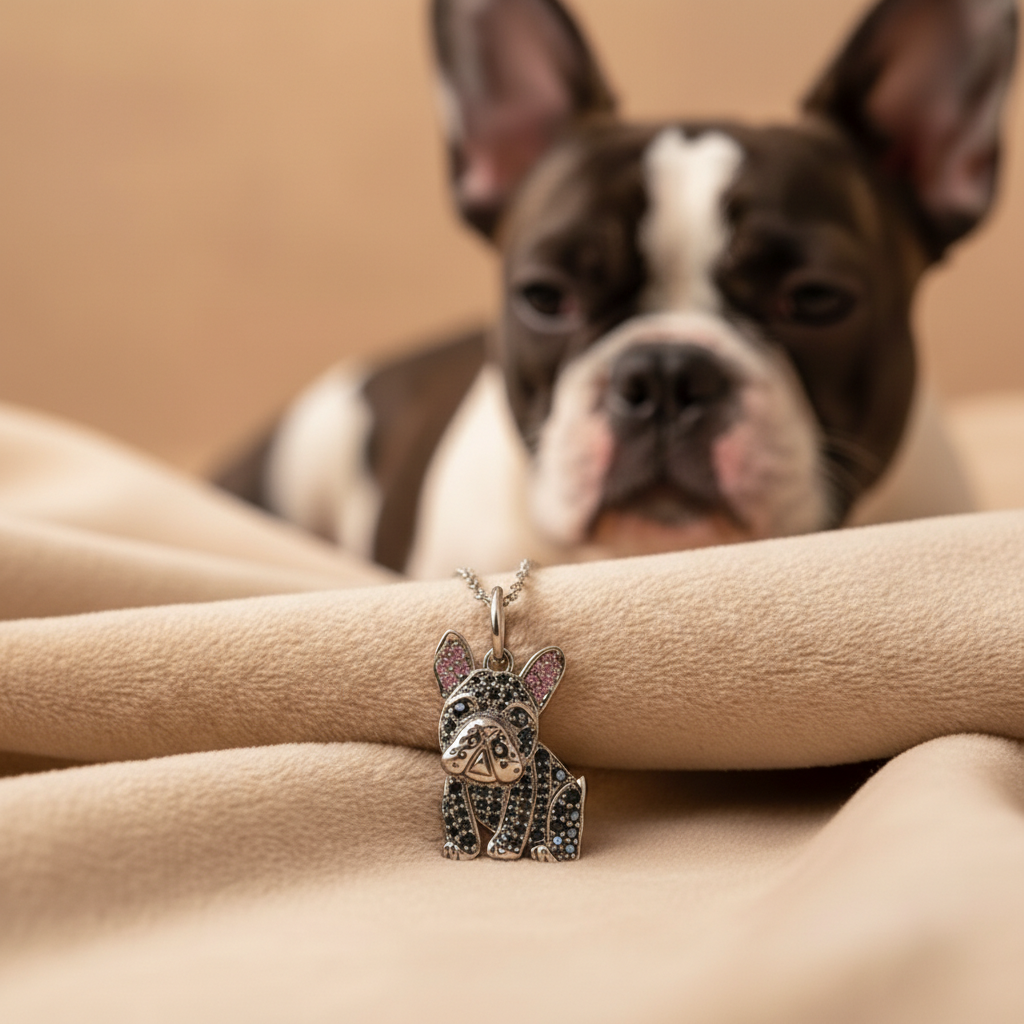 Midnight Frenchie Necklace