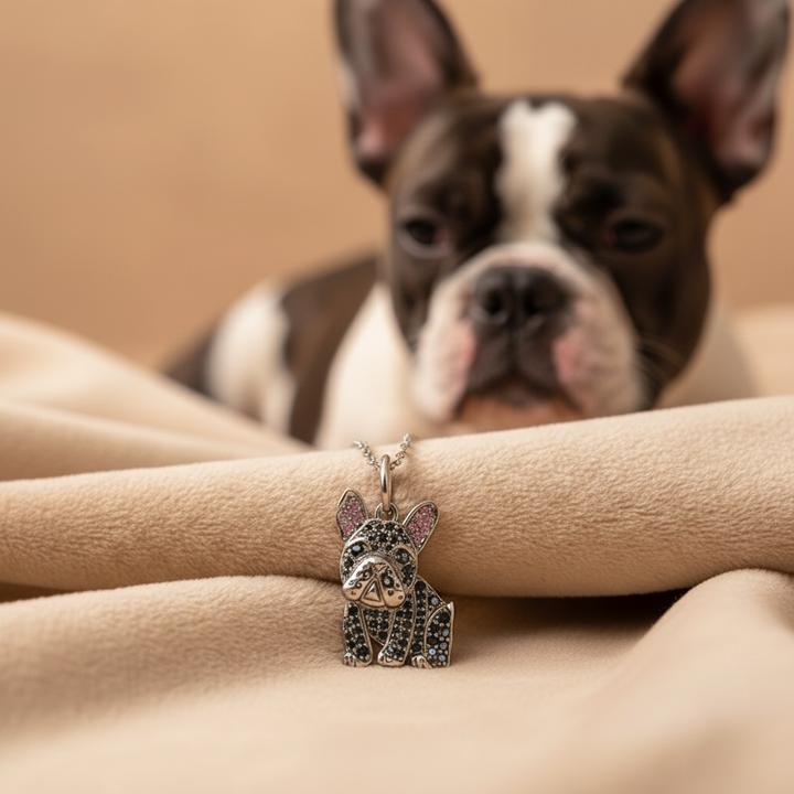 Midnight Frenchie Necklace
