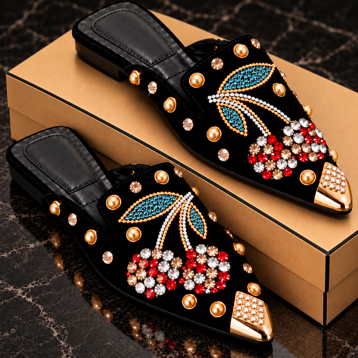 Sienna Crystal Cherry Mules
