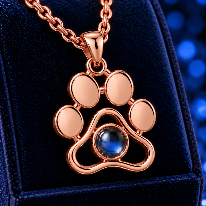 Hidden Photo Paw Necklace
