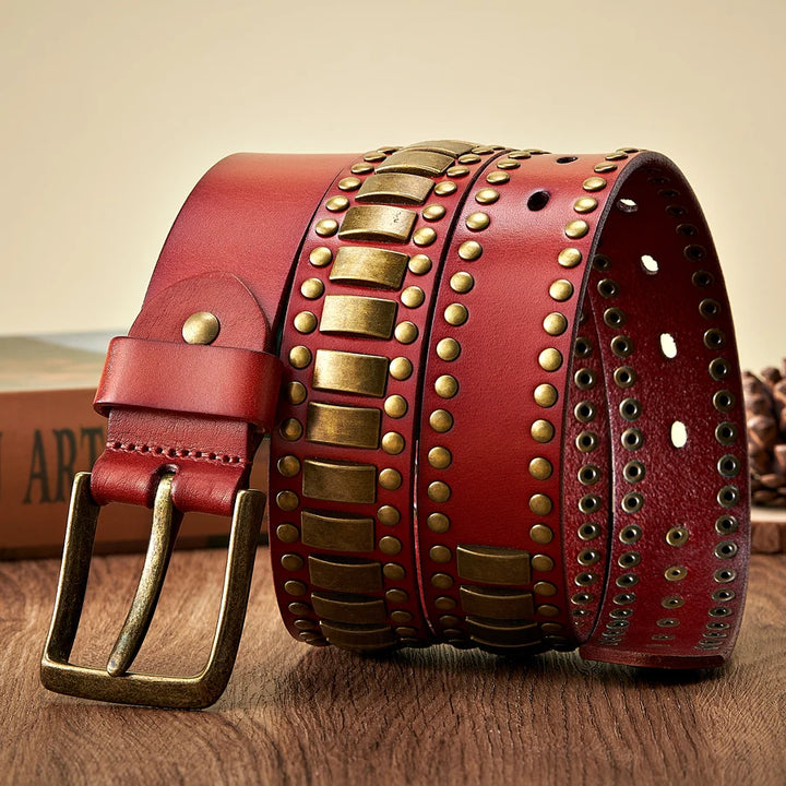 Ironstud Leather Belt