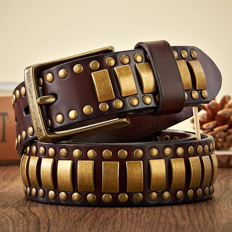 Ironstud Leather Belt