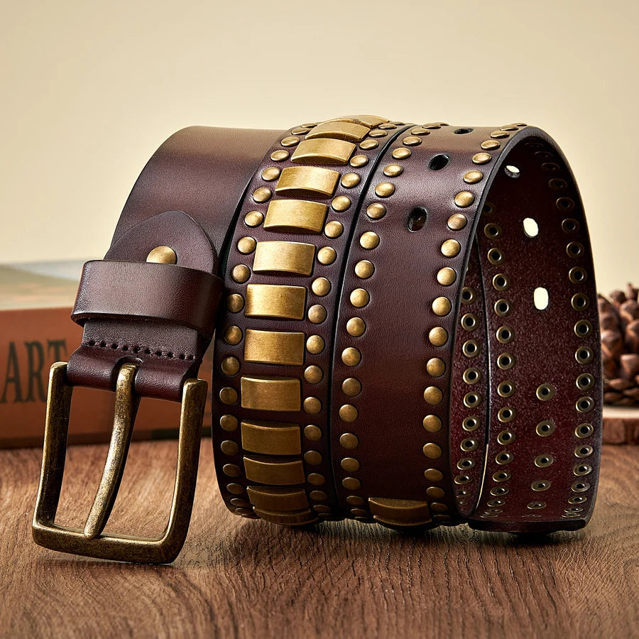 Ironstud Leather Belt