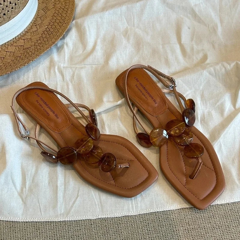 Fashionable women's flat sandals elegant women's shoes casual women's sandals 196