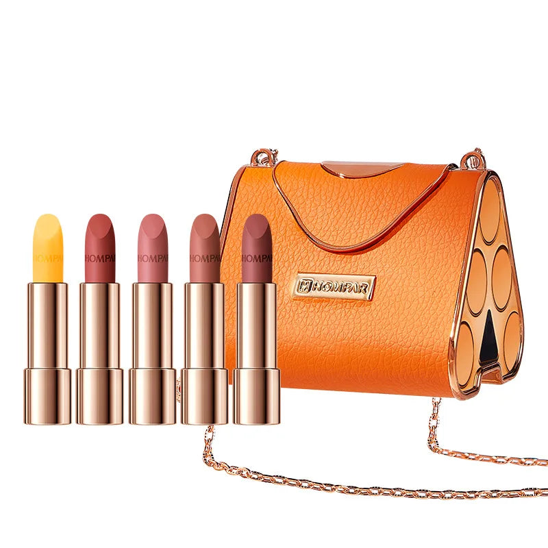 Chain Bag Lipstick Kit Gift Box Velvet Matte Moisturizing for Birthdays and Valentine's Days Gift for Girlfriend