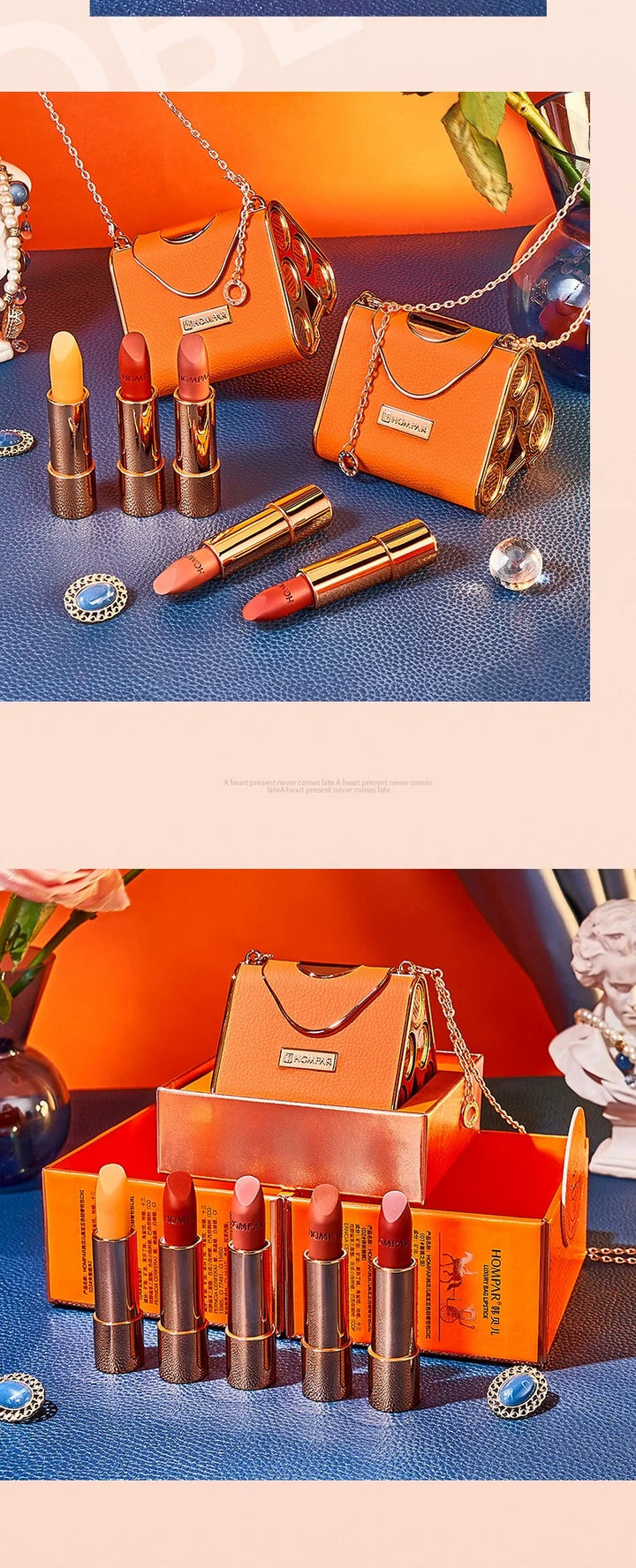 Chain Bag Lipstick Kit Gift Box Velvet Matte Moisturizing for Birthdays and Valentine's Days Gift for Girlfriend