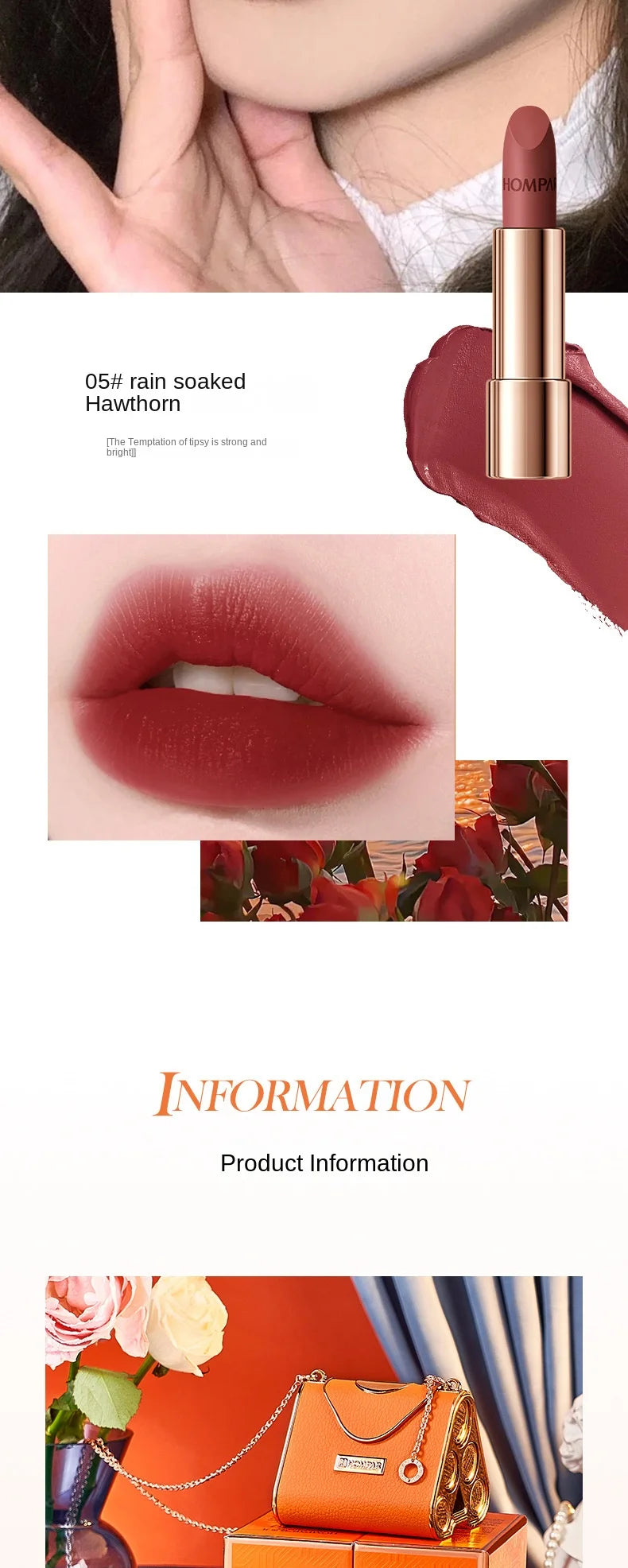 Chain Bag Lipstick Kit Gift Box Velvet Matte Moisturizing for Birthdays and Valentine's Days Gift for Girlfriend