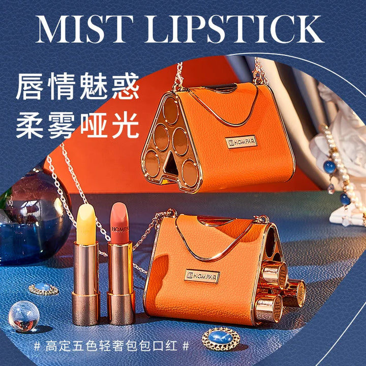 Chain Bag Lipstick Kit Gift Box Velvet Matte Moisturizing for Birthdays and Valentine's Days Gift for Girlfriend