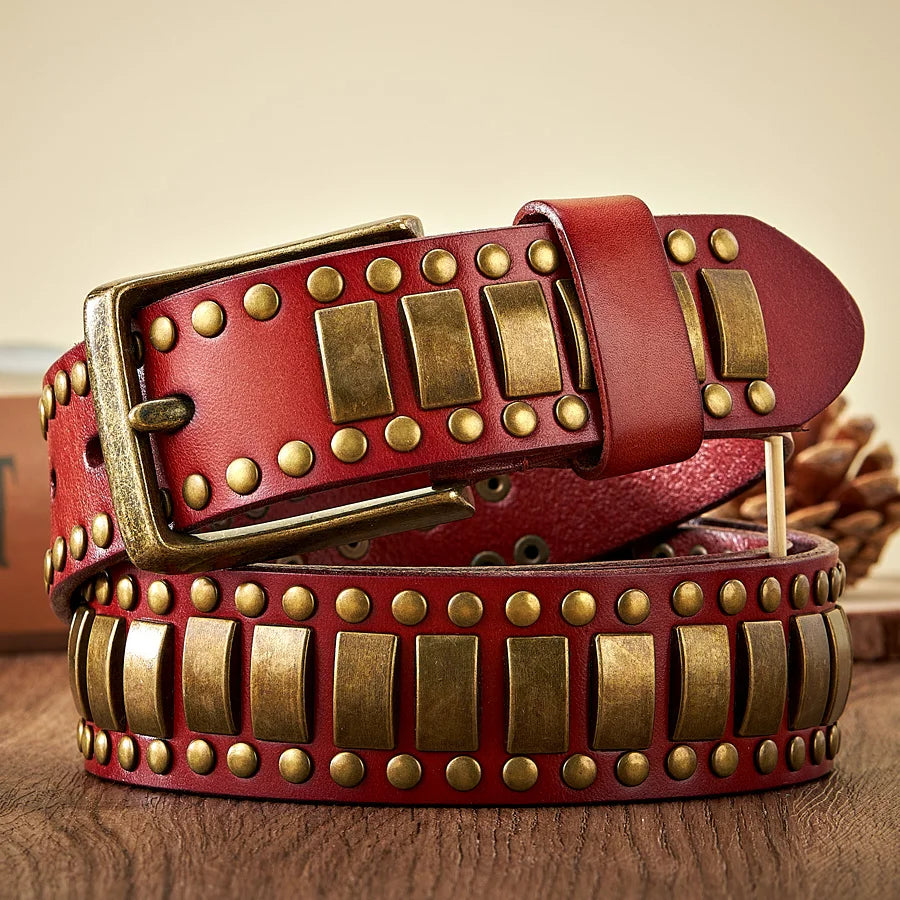 Ironstud Leather Belt