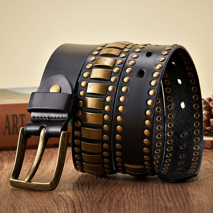 Ironstud Leather Belt