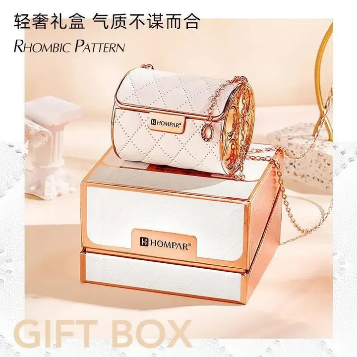 Chain Bag Lipstick Set 4 Color Long Lasting Matte Lip Stick White Leather Gift Box for Girl Women's Birthday Gift makeup