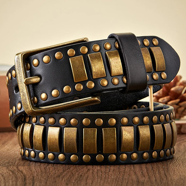 Ironstud Leather Belt