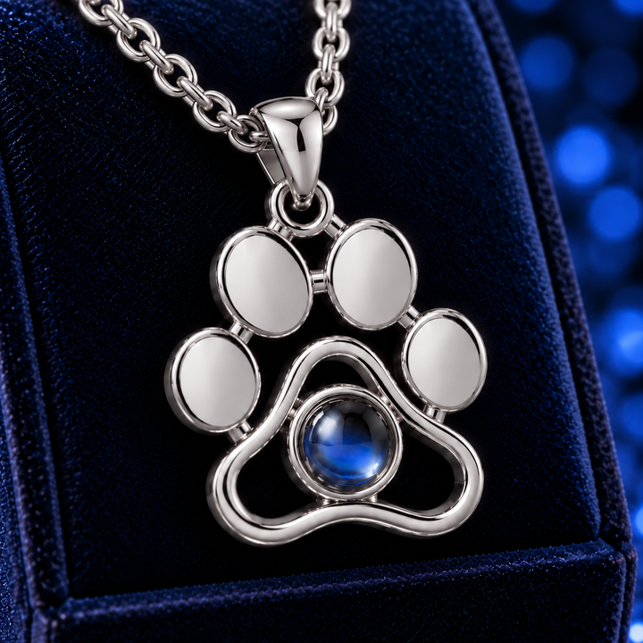 Hidden Photo Paw Necklace
