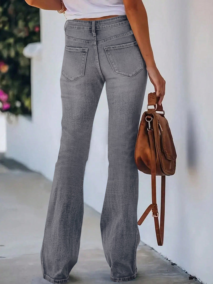 [Chic Flare Jeans] Stretch Denim High Waisted Flare Jeans | Retro, Leg-Lengthening, Effortless European Chic Style!