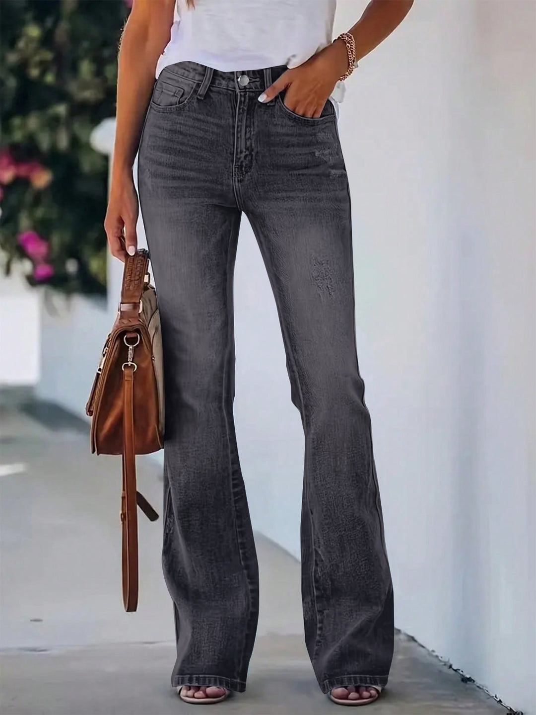 [Chic Flare Jeans] Stretch Denim High Waisted Flare Jeans | Retro, Leg-Lengthening, Effortless European Chic Style!