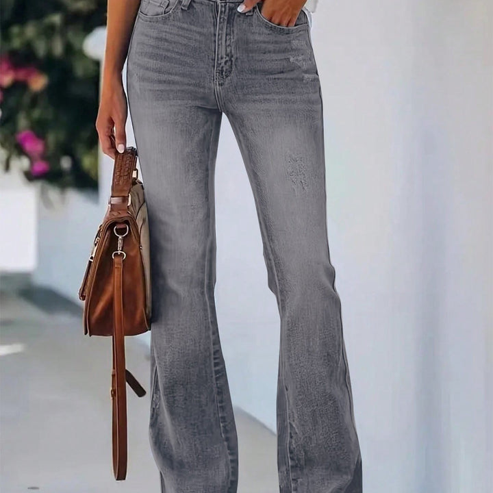 [Chic Flare Jeans] Stretch Denim High Waisted Flare Jeans | Retro, Leg-Lengthening, Effortless European Chic Style!