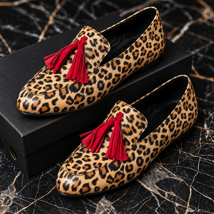 Nola Leopard Tassel Loafers