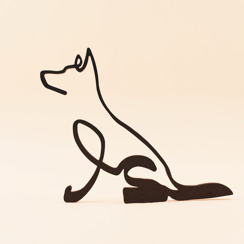 German Shepherd Line Sculpture