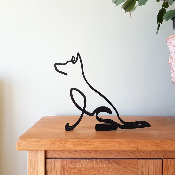 German Shepherd Line Sculpture