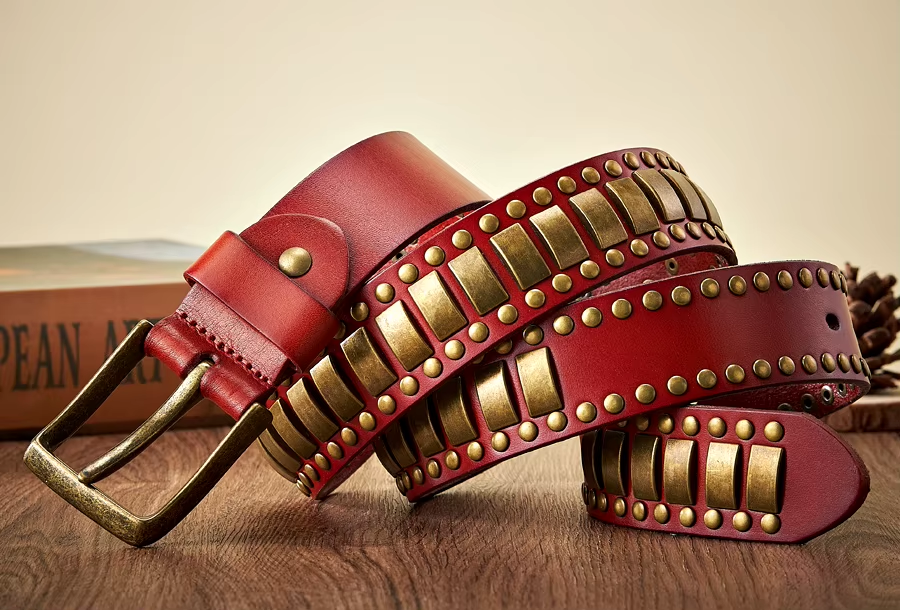 Ironstud Leather Belt